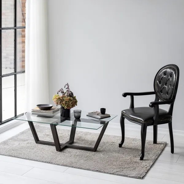 Kávésasztal AMALFI 35x105 cm fenyő/átlátszó