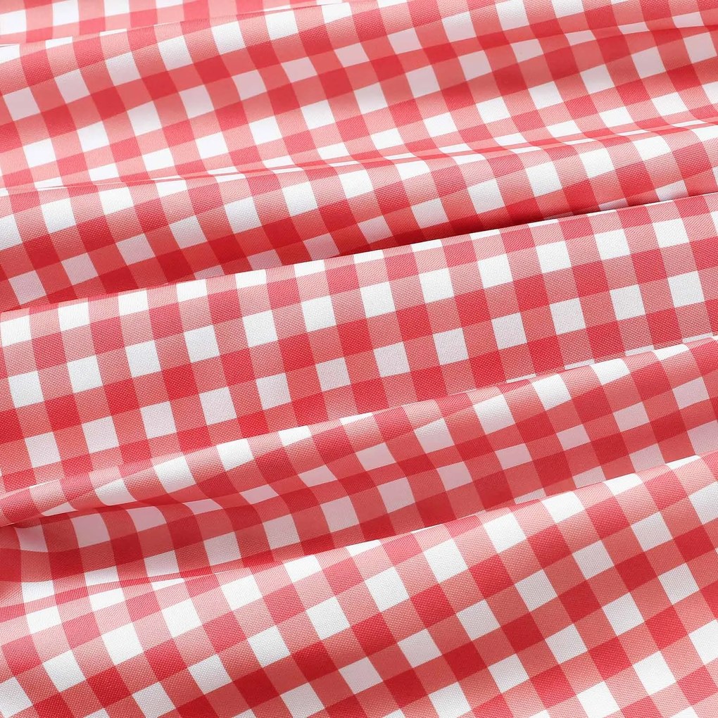Goldea teflonbevonatú asztali futó - piros kockás 35x140 cm