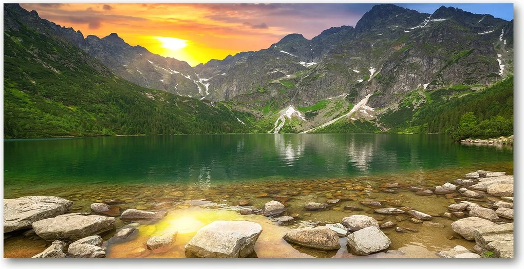 Fotó üvegkép Tengeri szem Tátra 140x70