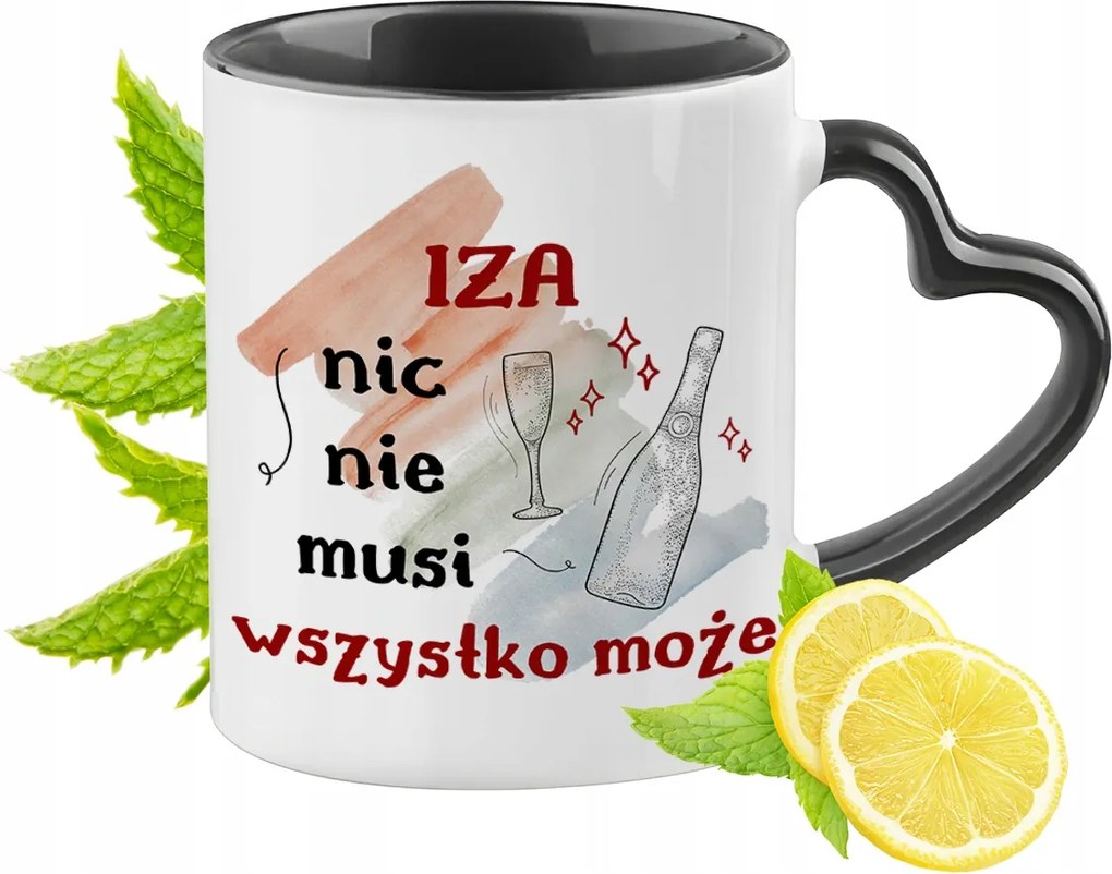 Iza Bögre Fekete Szív Alakú Füllel Ajándék Nyomtatott