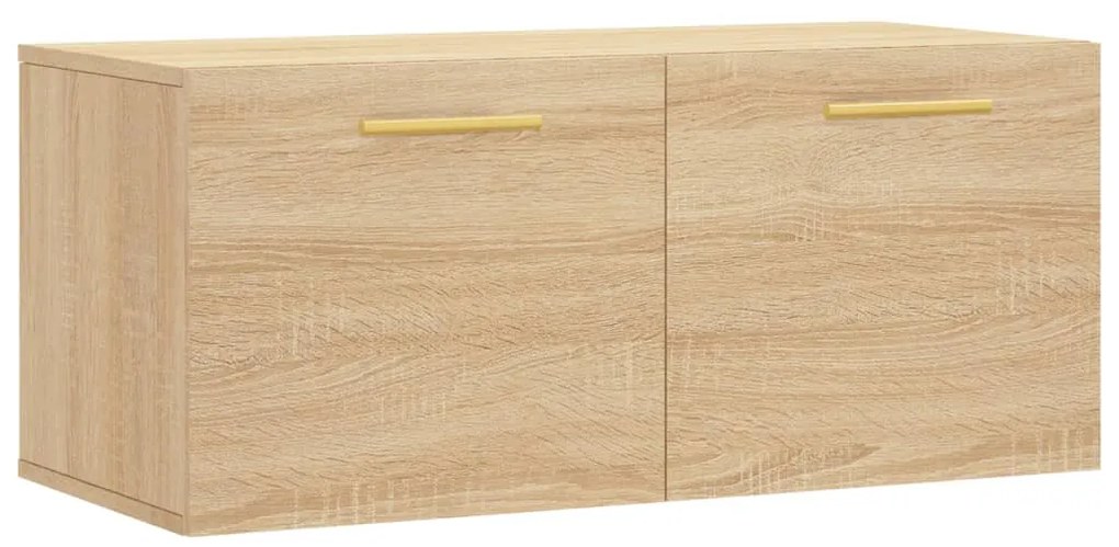 sonoma tölgy színű szerelt fa faliszekrény 80 x 36,5 x 35 cm