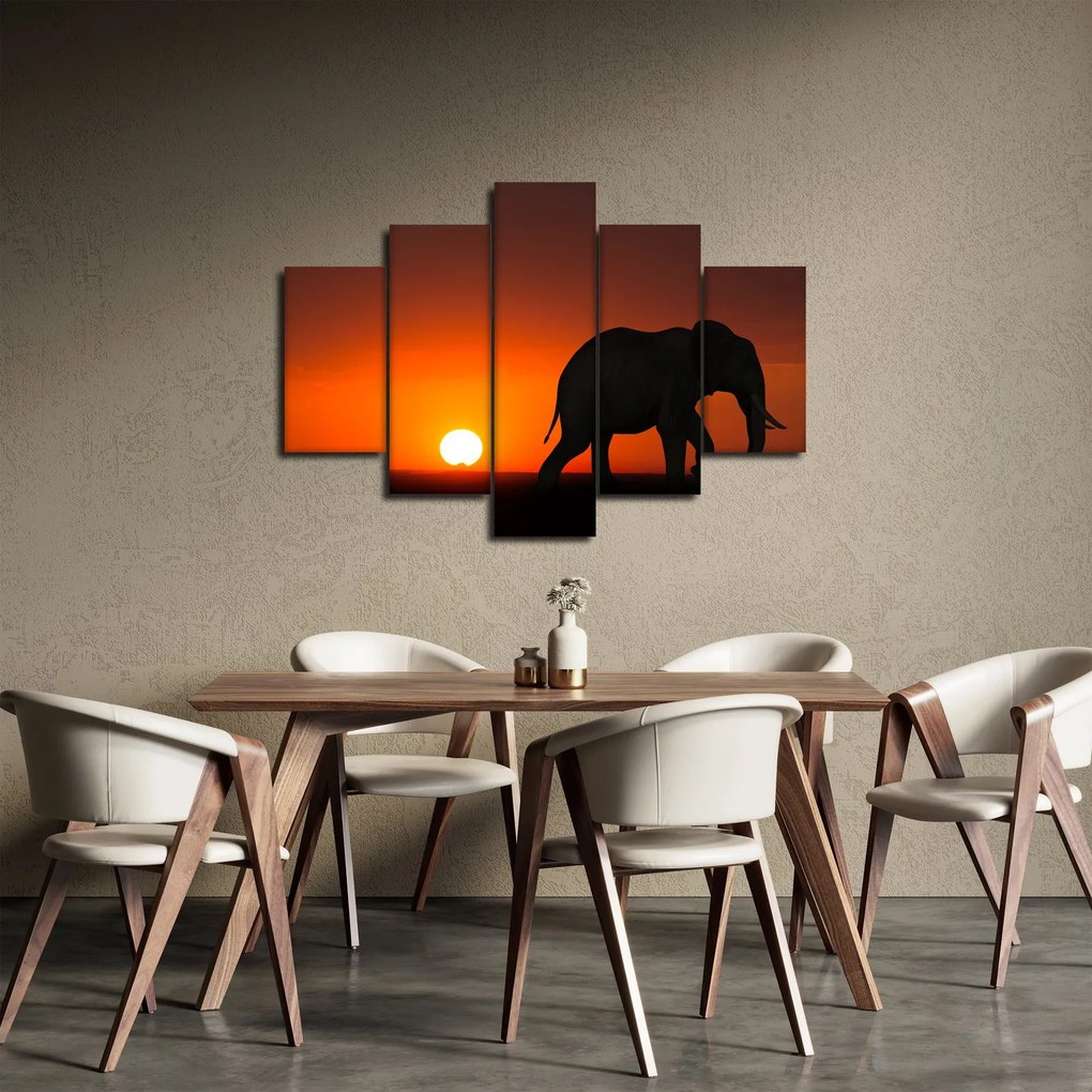 Elefánt képe naplementekor (150x105 cm)
