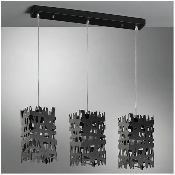 ONLI - Csillár zsinóron FORESTA 3xE27/15W/230V fekete