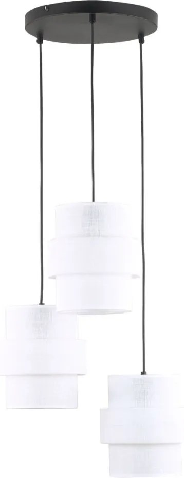 TK LIGHTING 6018 CALISTO Többágú Függesztett Lámpa Fehér, Fekete E27 IP20