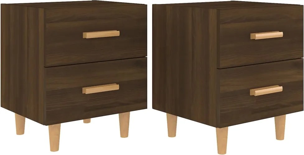 vidaXL 2 db barna tölgy színű éjjeliszekrény 40 x 35 x 47,5 cm