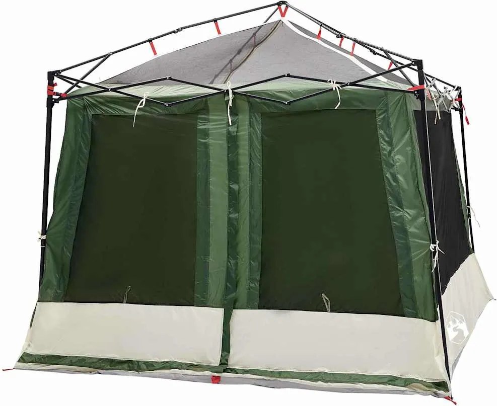 vidaXL Belső sátor tetővel tárolóval Zöld 291 x 291 x 240 cm taft