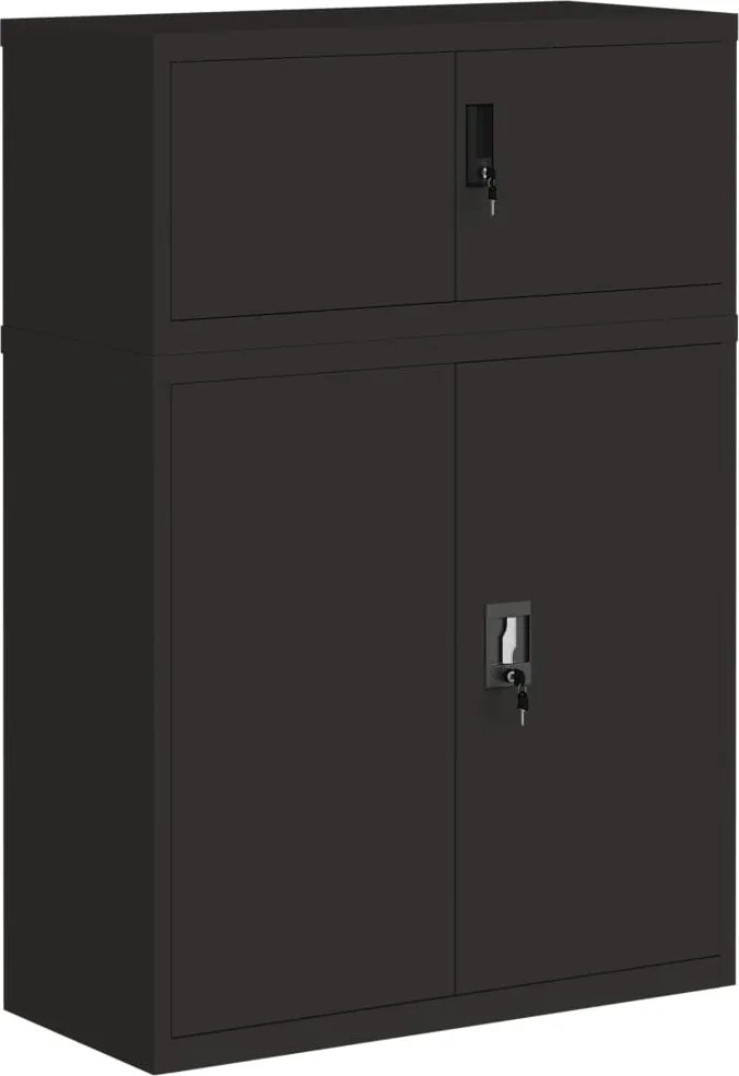 vidaXL fekete acél irattartó szekrény 90x40x130 cm