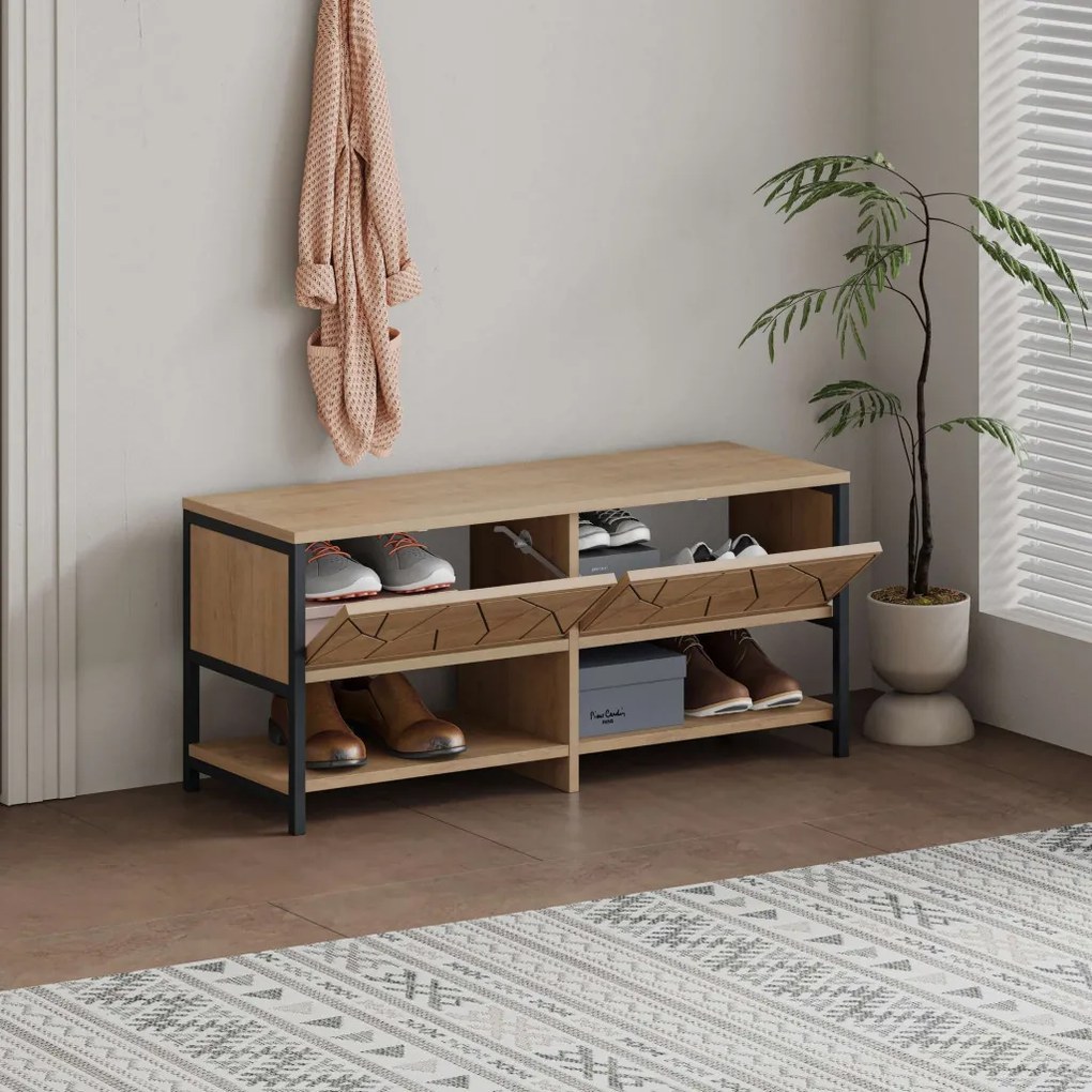 Inola cipőtároló pad, tölgy, 105 cm