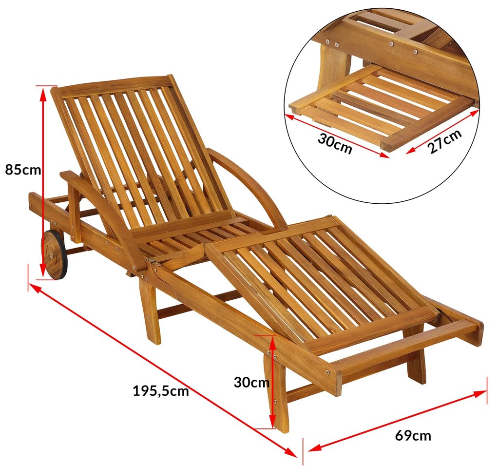 Deuba Tami kerti napozóágy - akác