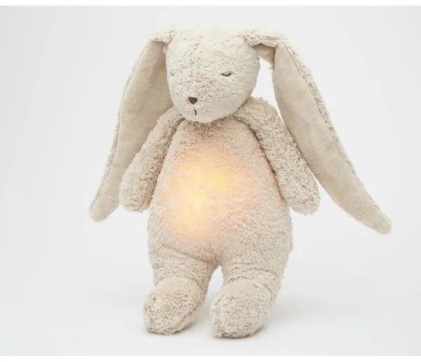 Moonie - Snuggle buddy dallammal és világítással nyuszi 2.0 organic homokos