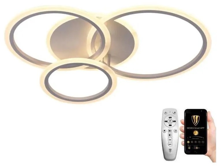 NEDES LED Dimmelhető felületre szerelhető csillár LED/40W/230V fehér + távirányítás ND3746