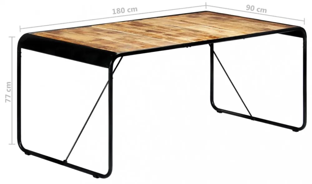 tömör nyers mangófa étkezőasztal 180 x 90 x 76 cm