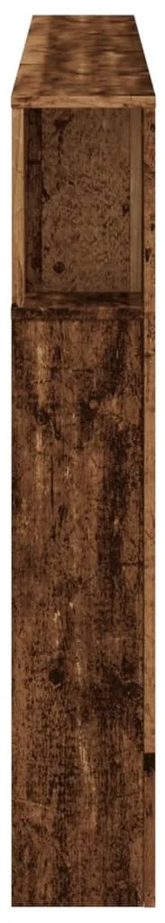 antik fa színű szerelt fa LED-es fejtámla 180x18,5x103,5 cm