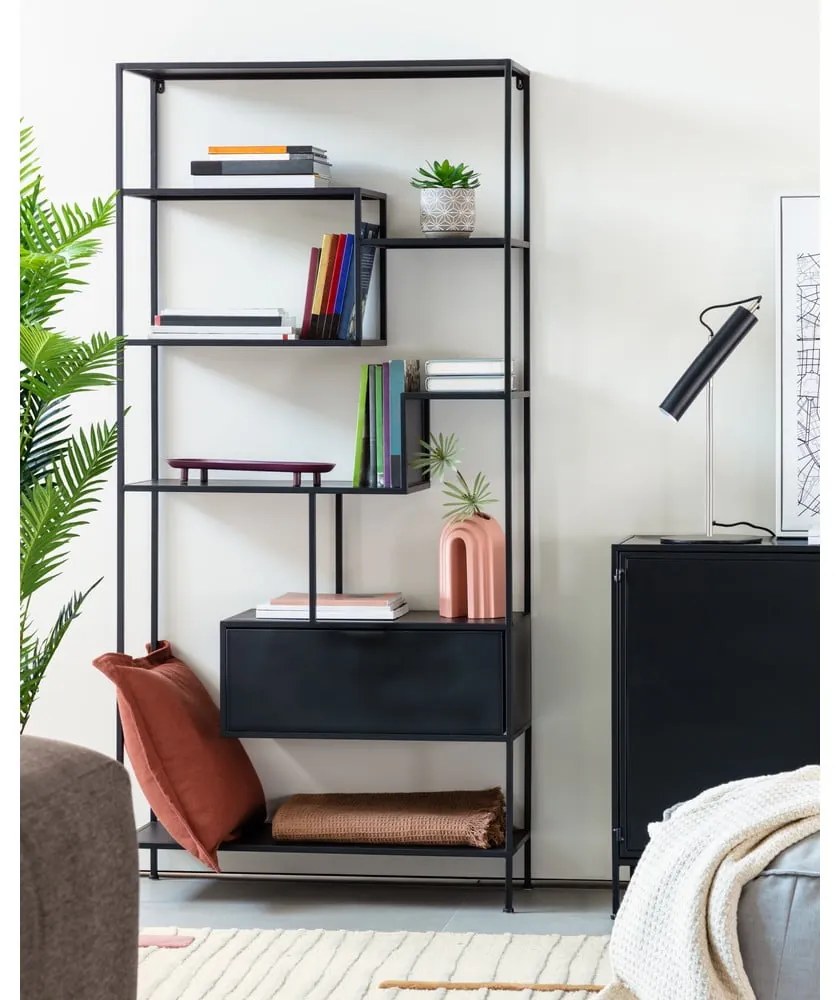 Shantay fekete fém könyvespolc - Kave Home