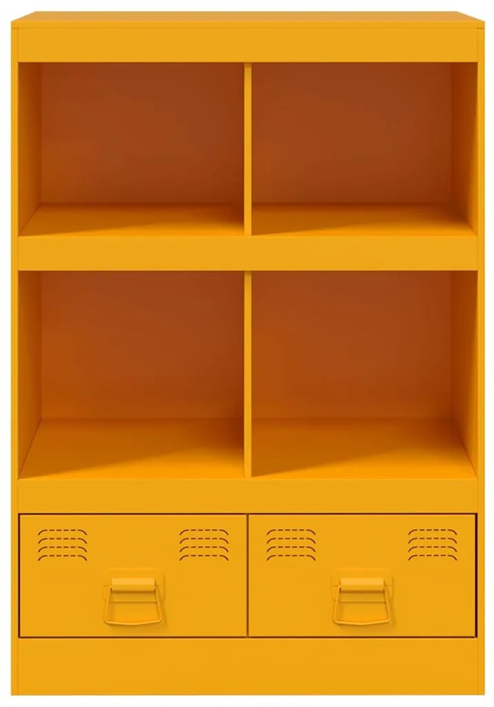mustársárga acél magasszekrény 67x39x95 cm