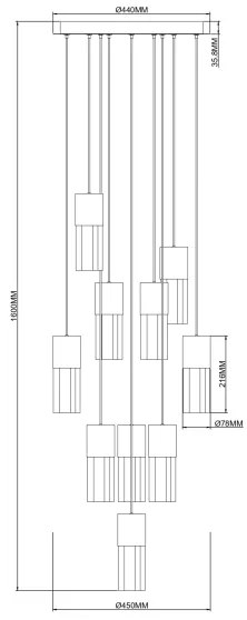 Zuma Line 003064-034738 - IGGLY kábellel függesztett LED csillár LED/50W/230V aranyszínű