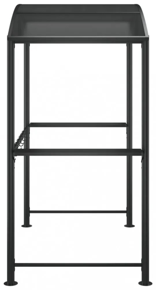 antracit acél grillező pavilon oldalsó polcokkal 210x114x230 cm