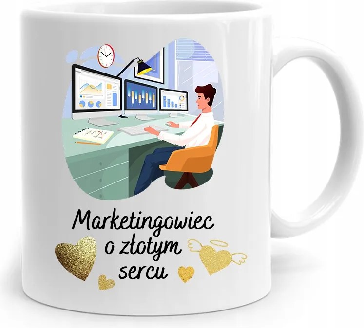 Marketingeseknek Arany Szívű Bögre Ajándék fényképes nyomtatással