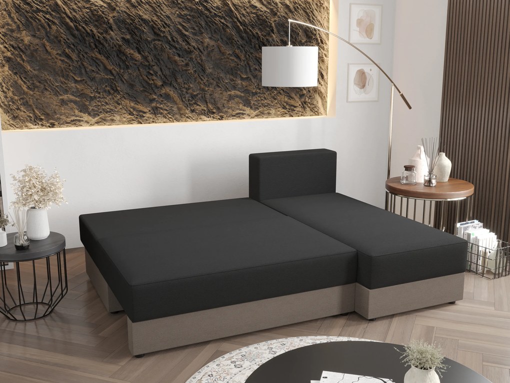 Sarok ülőgarnitúra Radiant L1 (fekete + narancssárga) (J). 1057433