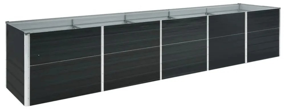 vidaXL antracitszürke horganyzott acél kerti magaságyás 400x80x45 cm