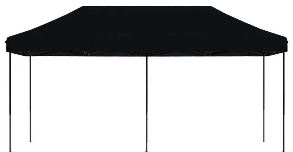 fekete összecsukható felugró rendezvénysátor 580x292x315 cm
