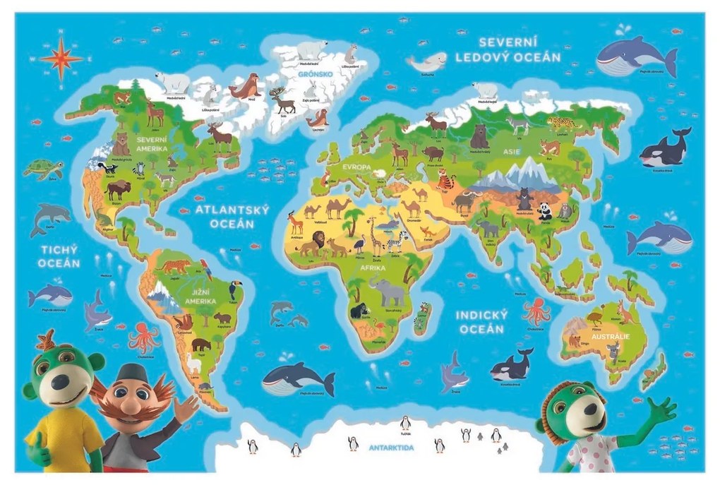 Trefl Puzzle Treflici ismeri a világ állatait , 48darab