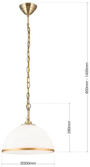 Orion HL 6-1809/1 - Csillár láncon OLD LAMP 1xE27/40W/230V fehér/réz