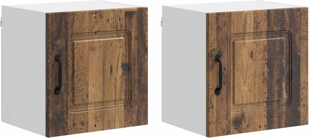 vidaXL Konyhaszekrény Kalmar 2 pcs Öreg fa 40 x 31 x 40 cm Faanyag
