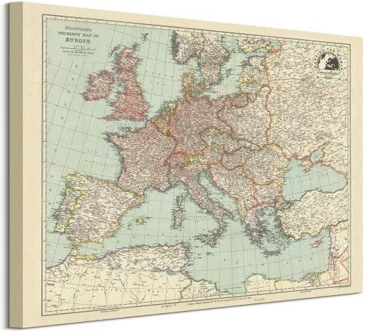 Vászonkép Stanfords Európa térképe 1928 50x40cm WDC94820
