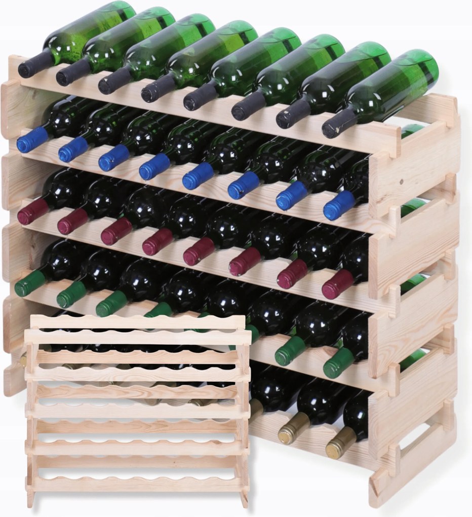 40 palackos bortartó állvány 5x8-as moduláris polc fenyő szerszámok nélkül