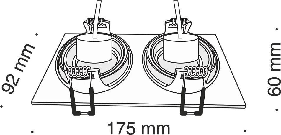 Maytoni ATOM DL024-2-02W Beépíthető spotlámpa 2x50W/GU10 IP20