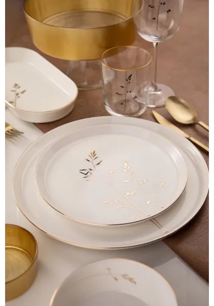 Étkészlet 27 db fehér/arany/porcelán