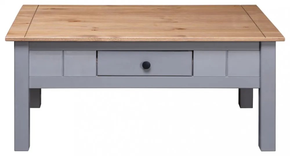 vidaXL szürke tömör fenyőfa panama dohányzóasztal 100 x 60 x 43,5 cm