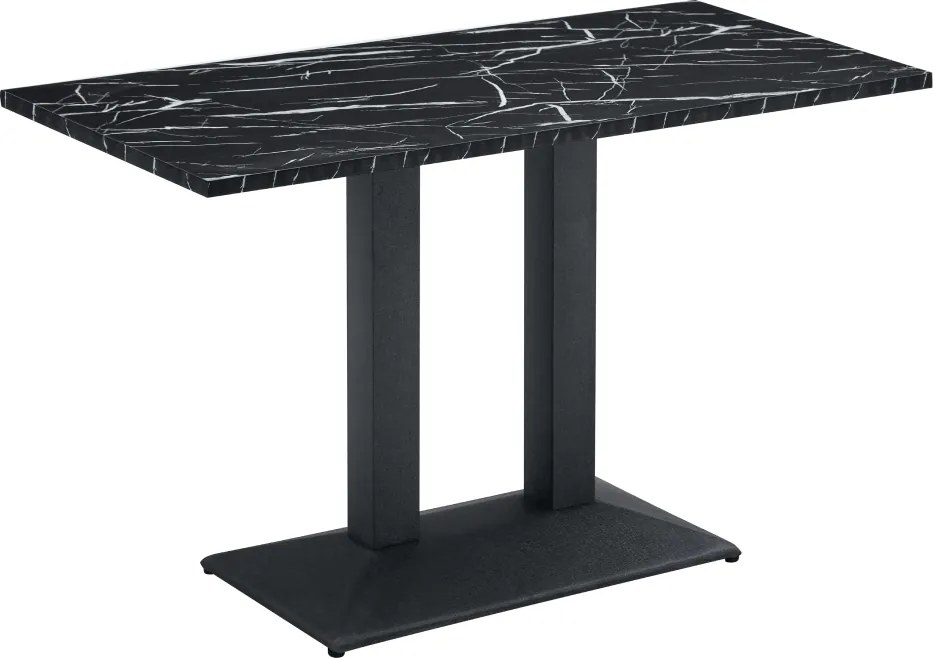 Bisztró asztal, fekete márvány/fekete, 120x60 cm, RINALDO TYP 2