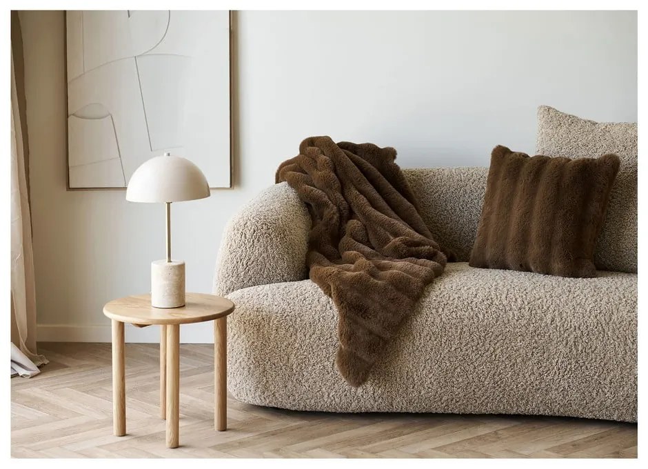 Barna műszőrme takaró 130x180 cm Galena – House Nordic