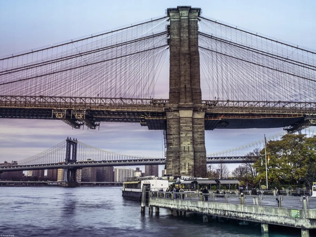 Poszter 40x30cm Brooklyn és Manhattan hidak a Keleti folyónál New York