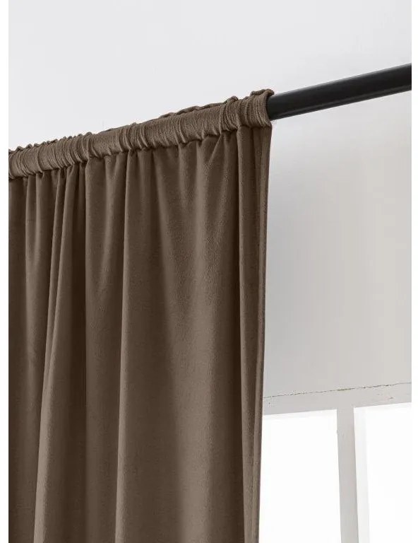 Barna sötétítő függöny VELVET 140x270 cm Felfüggesztés: Hullámos sínszalag