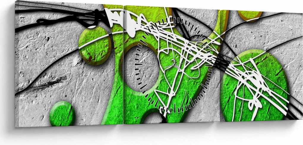 Absztrakt kép (órával) (90x30 cm)