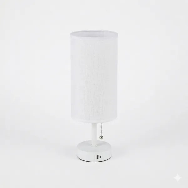 BRILAGI - USB-portos asztali lámpa TABLON 1xE27/25W/230V fehér