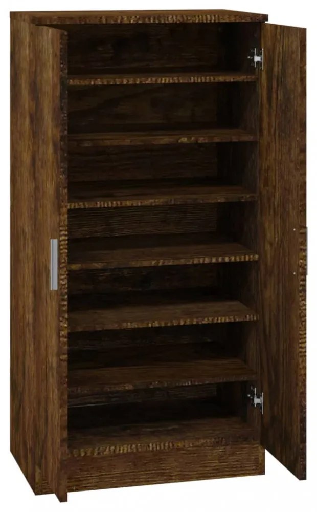 füstös tölgy színű szerelt fa cipősszekrény 55 x 35 x 108 cm