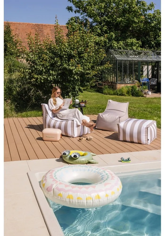 Fehér-szürke kerti babzsák – Bonami Essentials