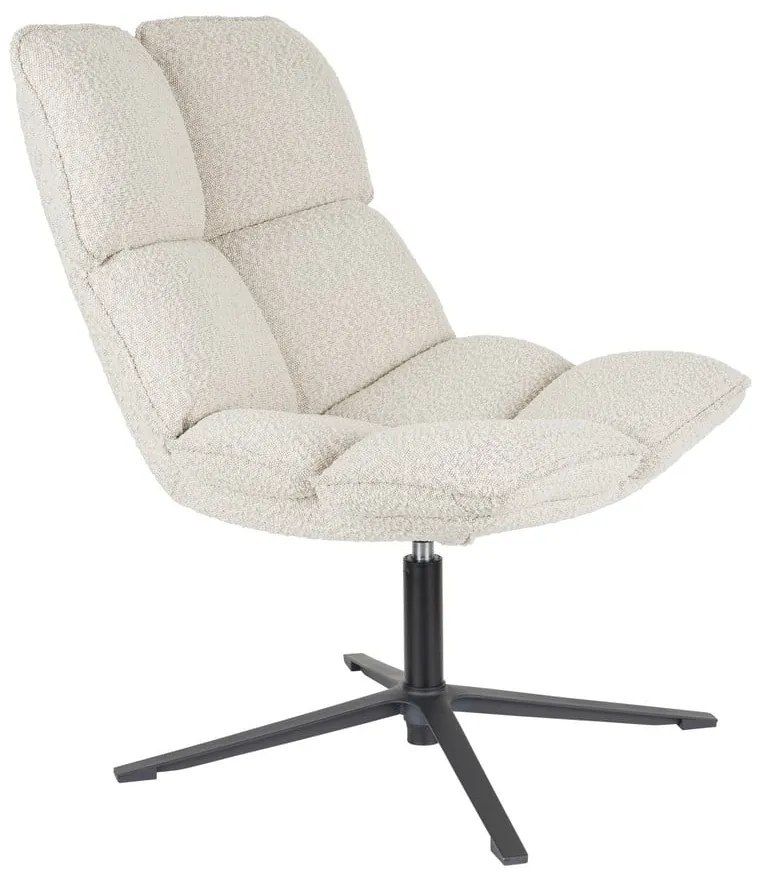 Krémszínű forgó buklé fotel Bros – White Label