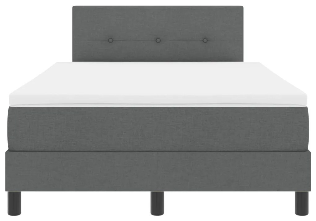 Box Spring Ágy Matrac & LED Sötétszürke 120x190 cm Szövet