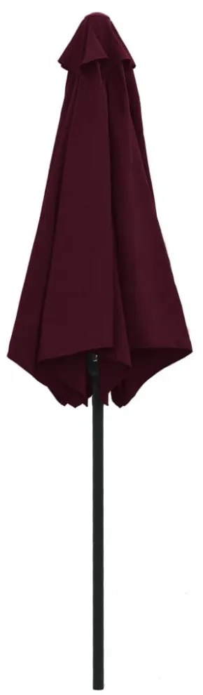bordóvörös kültéri napernyő alumíniumrúddal 270 x 246 cm