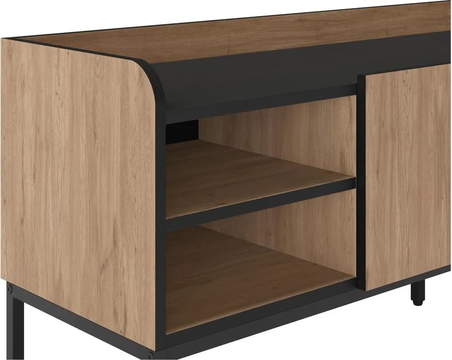 Natúr színű TV-állvány tölgyfa dekorral 160x55x42 cm Adara – Marckeric