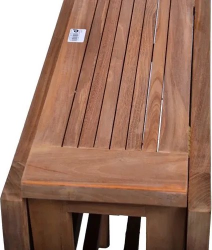 DIVERO Kerti összecsukható asztal 130 x 65 cm tíkfa