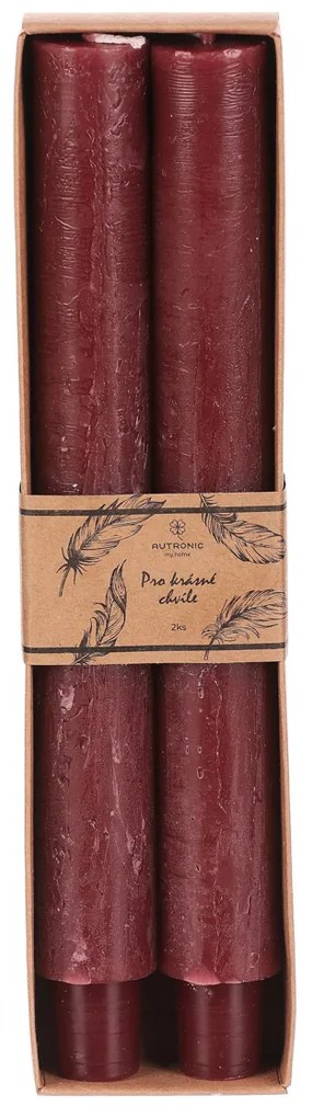 Kúpos gyertya szett, piros, 2 db, paraffin