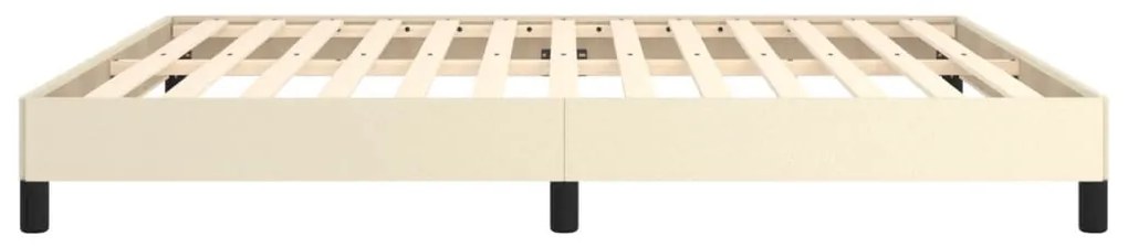 krémszínű műbőr ágykeret 180x200 cm