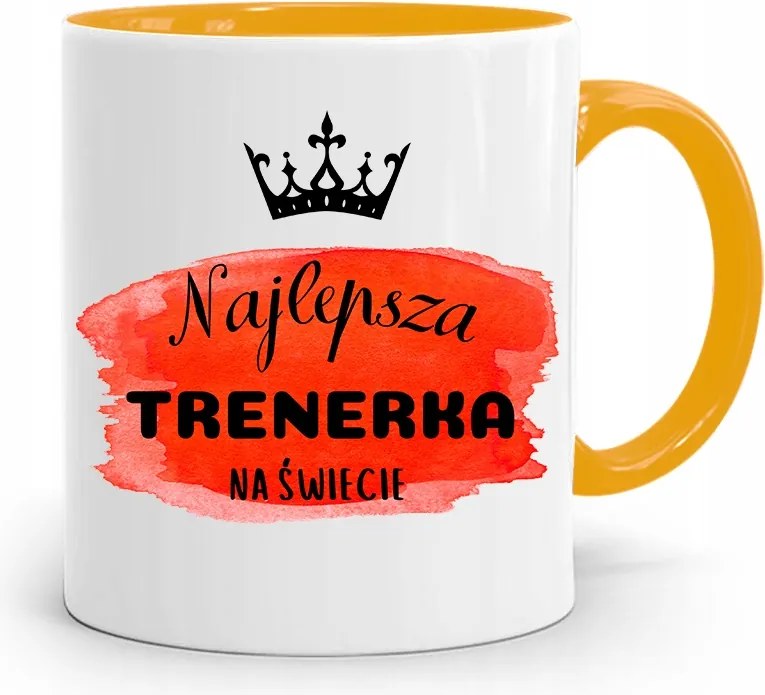 Edzőnőnek Edzőterem Bögre Sárga Ajándék fényképes nyomtatással