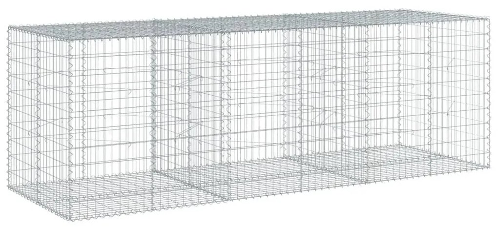 horganyzott vas gabion kosár fedéllel 300 x 100 x 100 cm